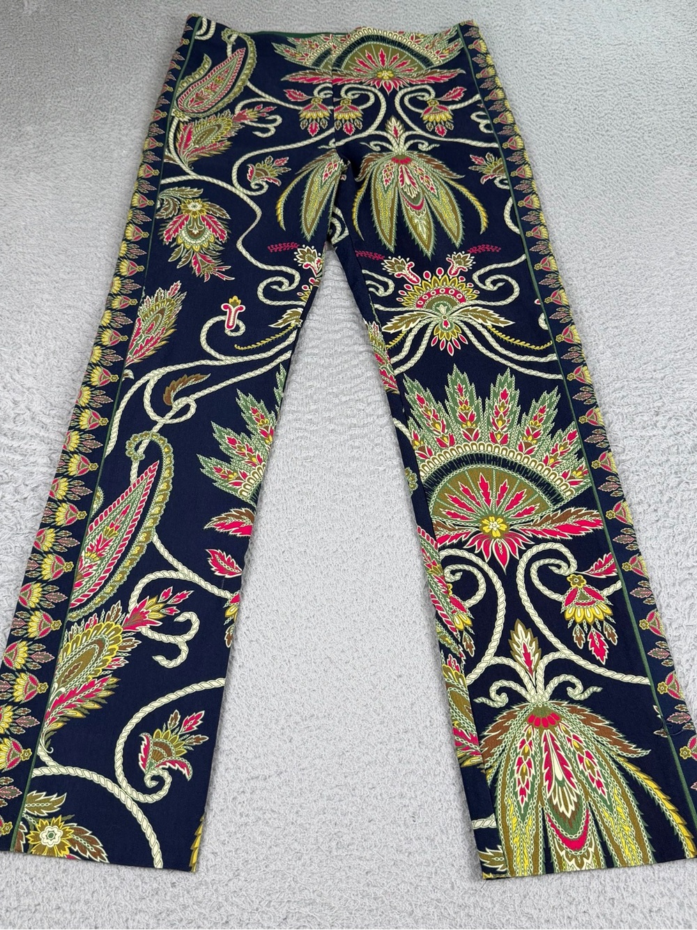 Gretchen Scott Pants Womens Small Multicolor Printed Straight Leg Stretch Preppy